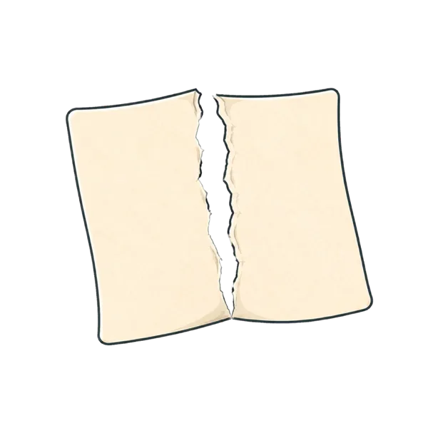 Torn vocabulary illustration