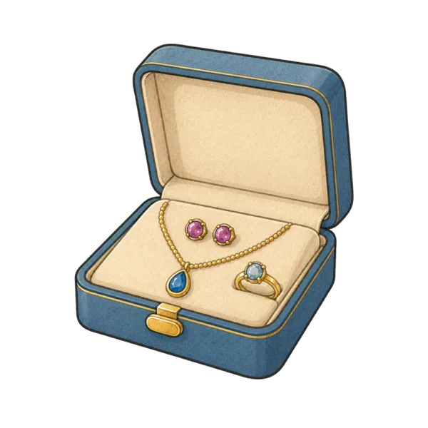 Jewellery vocabulary illustration