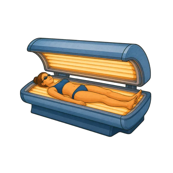 Sunbed vocabulary illustration