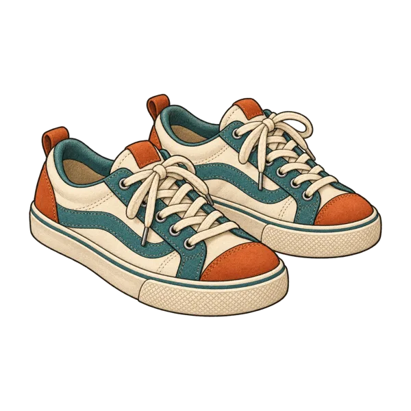 Sneakers vocabulary illustration