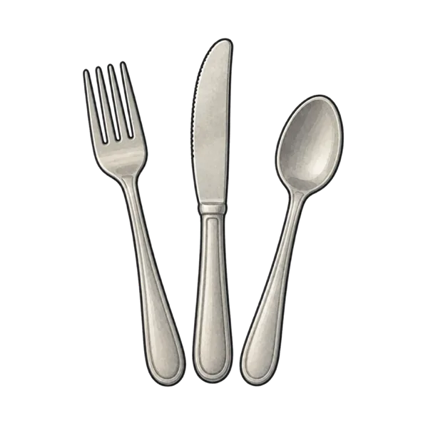 Cutlery vocabulary illustration