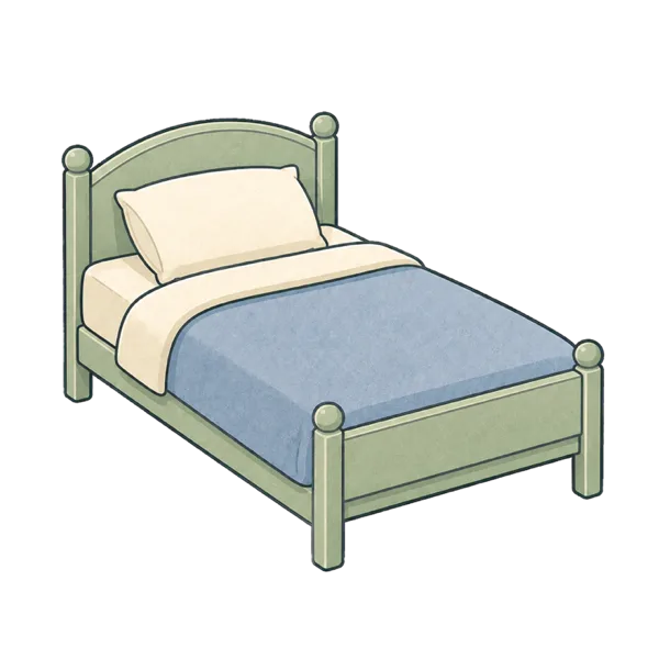 Bed vocabulary illustration
