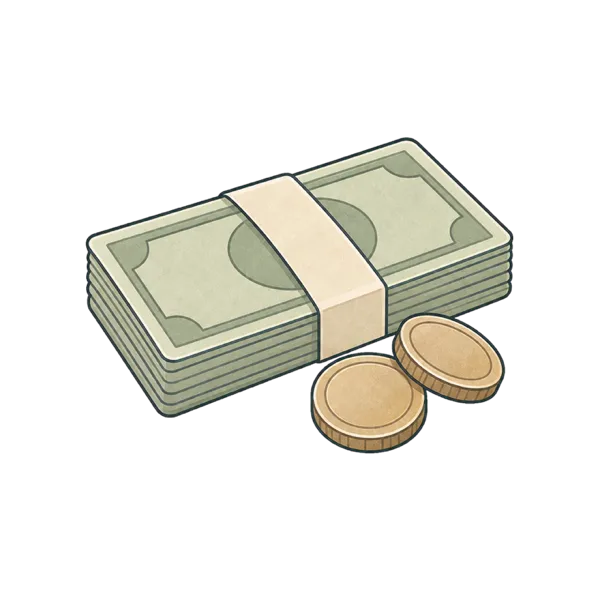 Cash vocabulary illustration