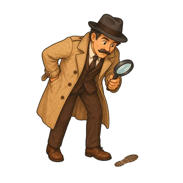 Detective vocabulary illustration