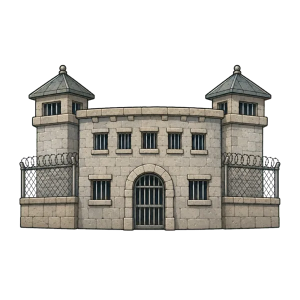 Prison vocabulary illustration