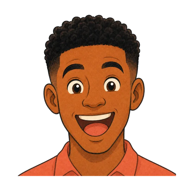 Excited vocabulary illustration