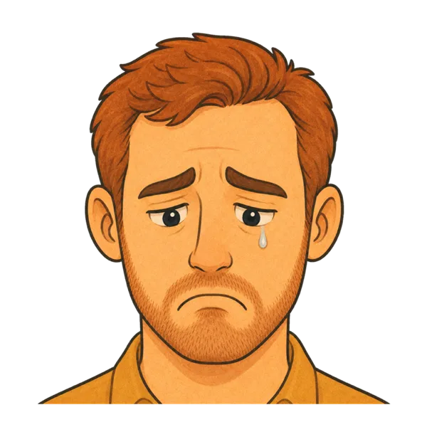 Sad vocabulary illustration