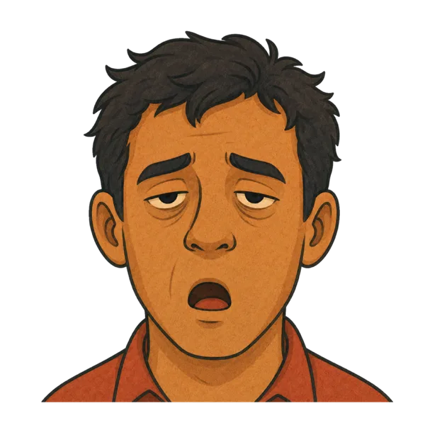 Tired vocabulary illustration