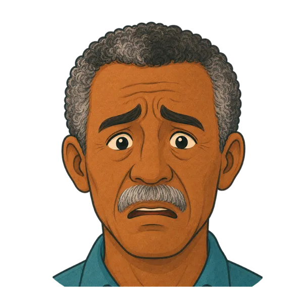 Worried vocabulary illustration