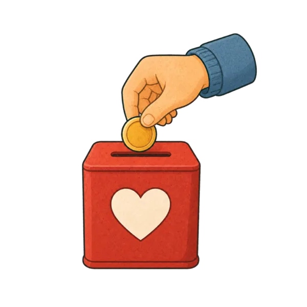 Donation vocabulary illustration