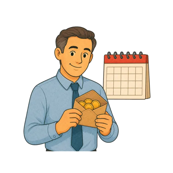 Salary vocabulary illustration