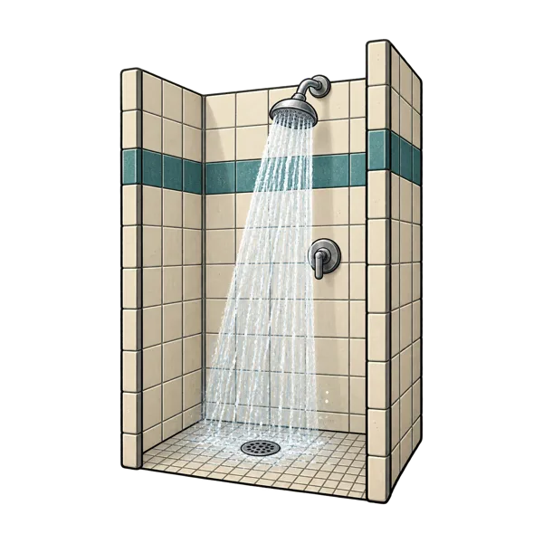 Shower vocabulary illustration