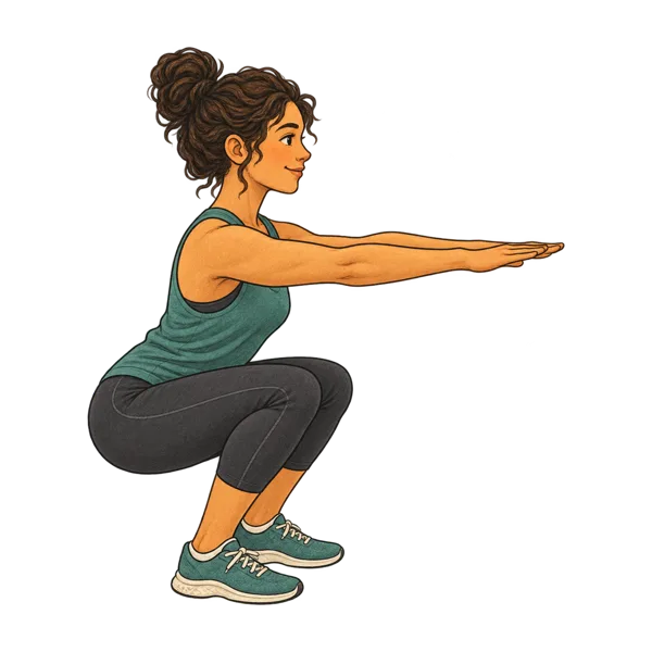 Squat vocabulary illustration