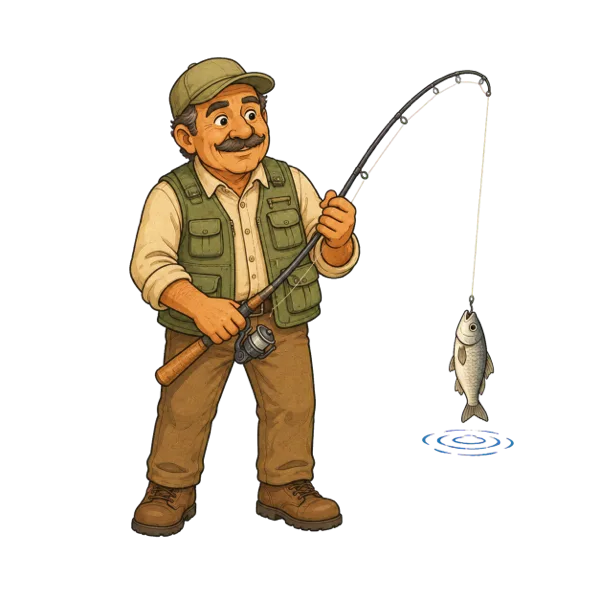 Fishing vocabulary illustration