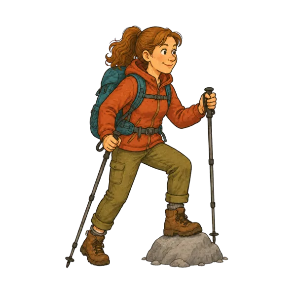 Hiking vocabulary illustration