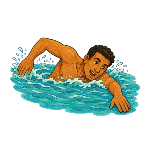 Swimming vocabulary illustration