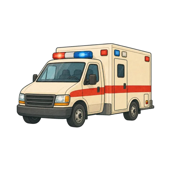 Ambulance vocabulary illustration