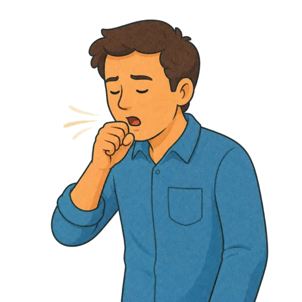Cough vocabulary illustration