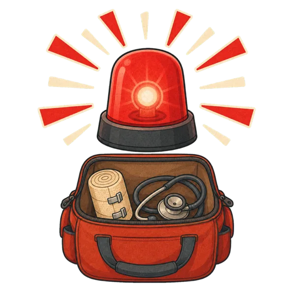 Emergency vocabulary illustration