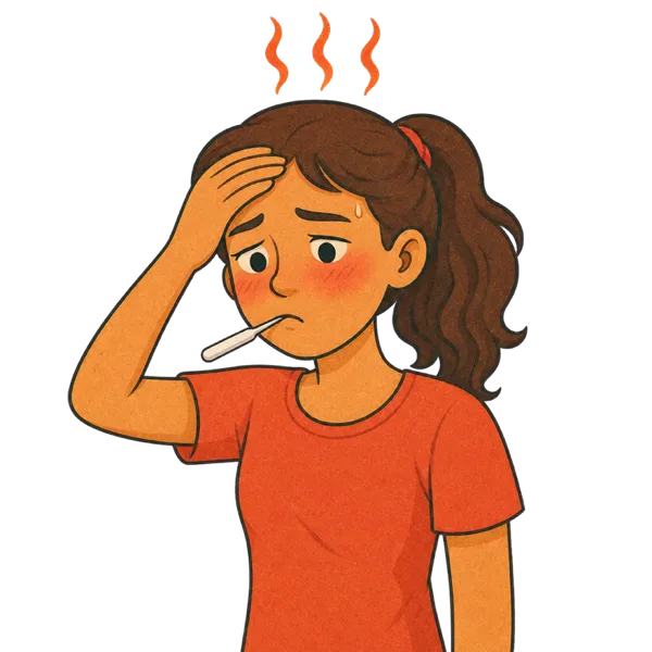 Fever vocabulary illustration