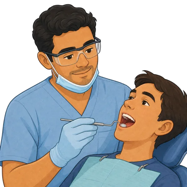 Dentist vocabulary illustration