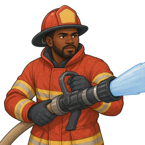 Firefighter vocabulary illustration