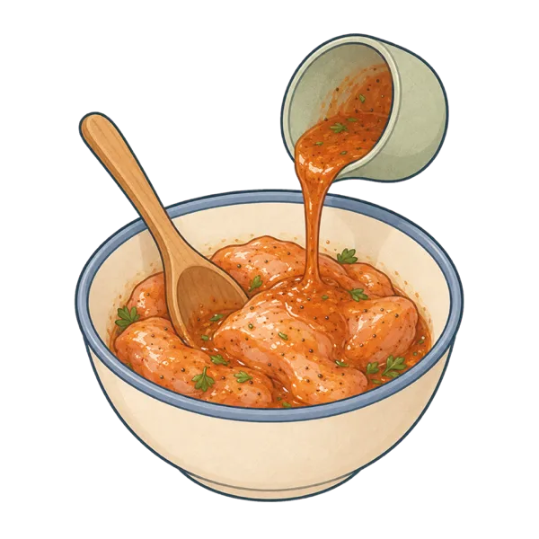 Marinate vocabulary illustration
