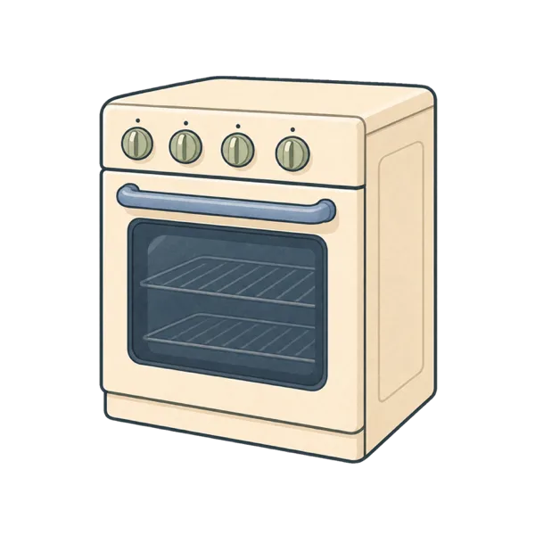 Oven vocabulary illustration