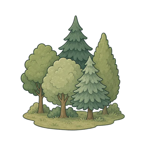 Forest vocabulary illustration
