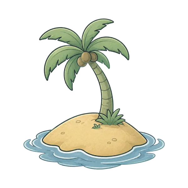 Island vocabulary illustration