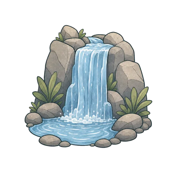 Waterfall vocabulary illustration