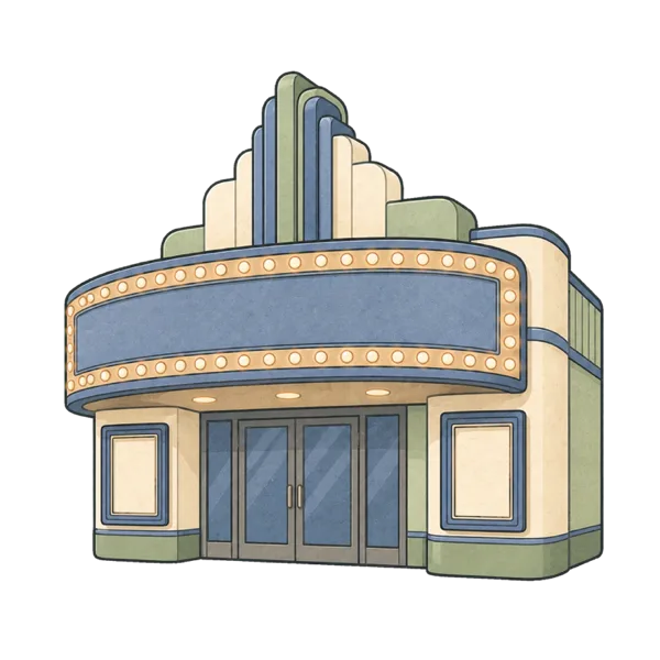 Cinema vocabulary illustration