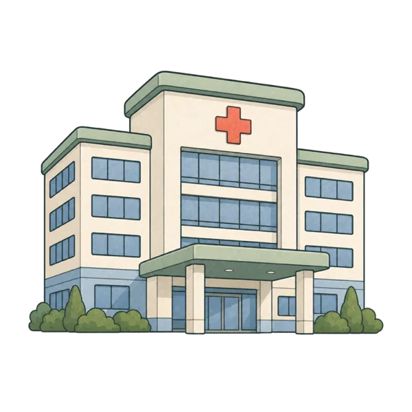 Hospital vocabulary illustration