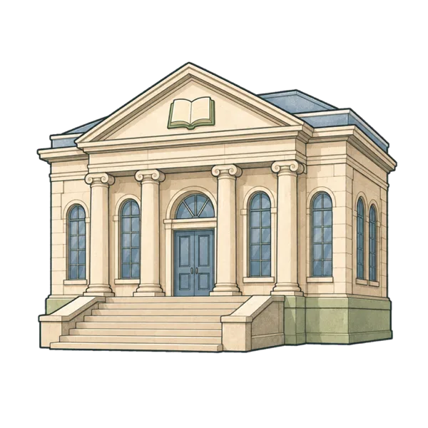 Library vocabulary illustration