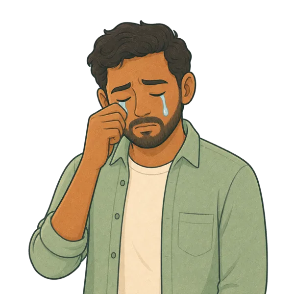Cry vocabulary illustration