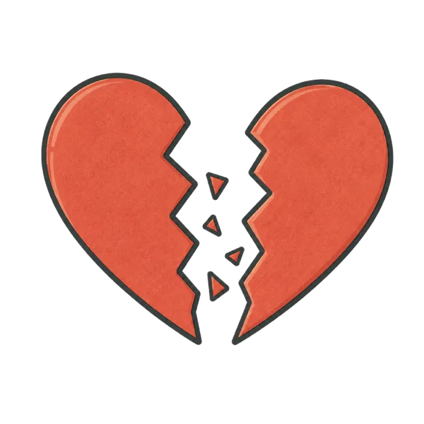 Heartbreak vocabulary illustration