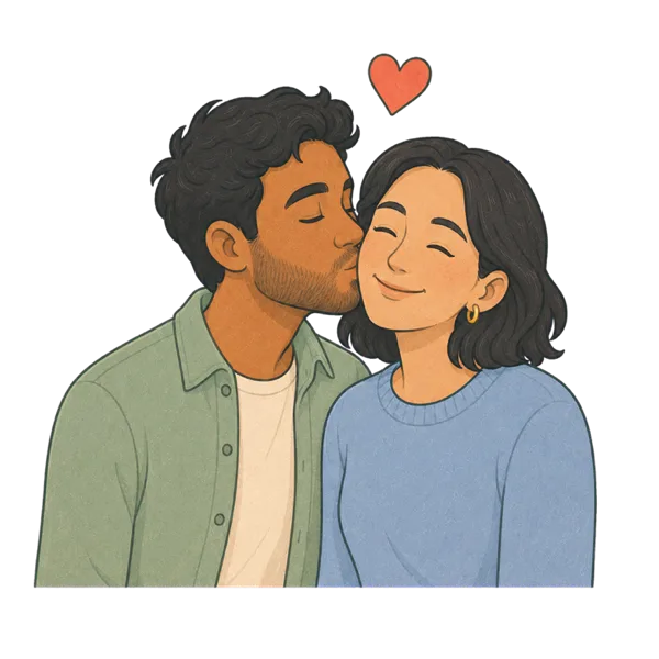 Kiss vocabulary illustration