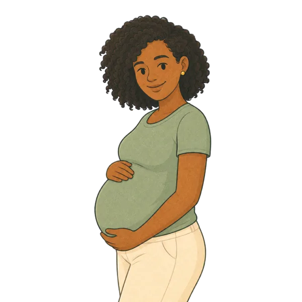 Pregnant vocabulary illustration