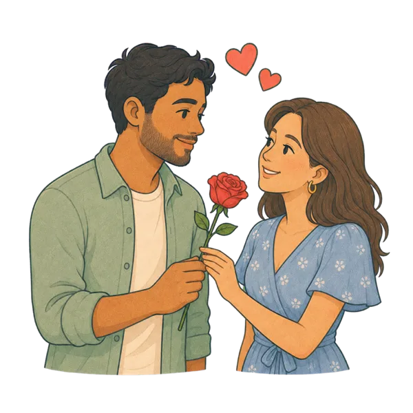Romance vocabulary illustration