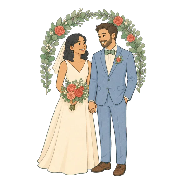Wedding vocabulary illustration