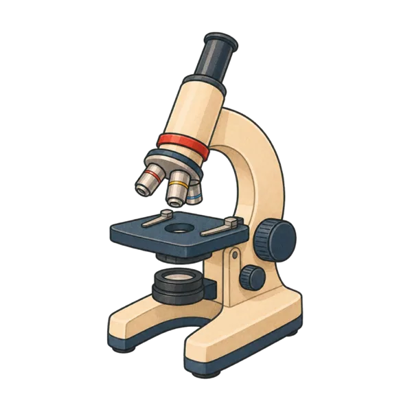 Microscope vocabulary illustration