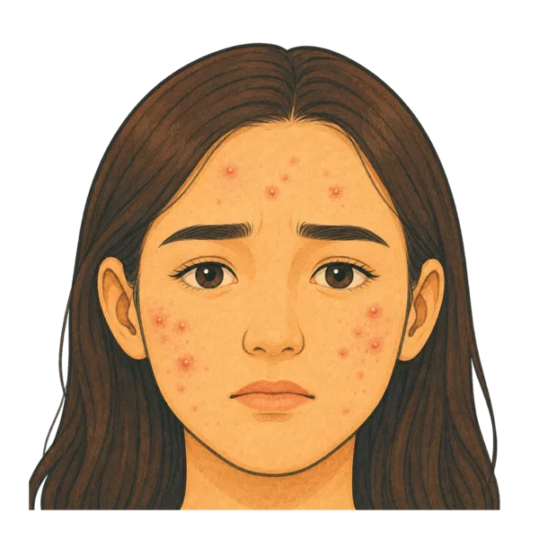 Acne vocabulary illustration