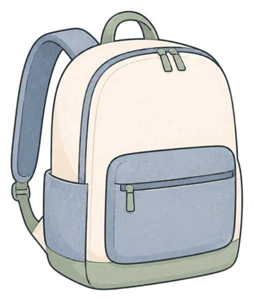 Backpack vocabulary illustration