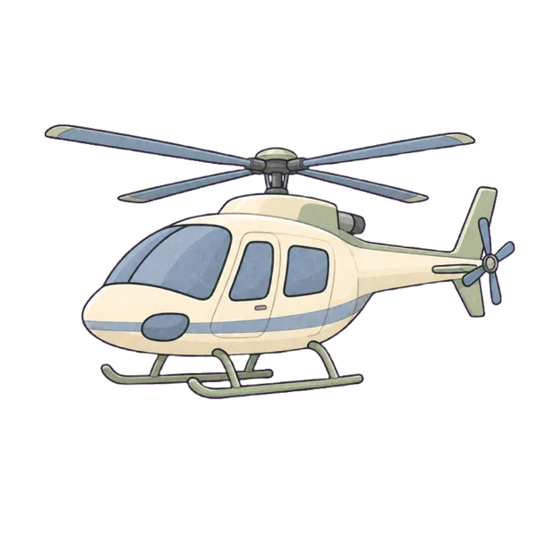 Helicopter vocabulary illustration