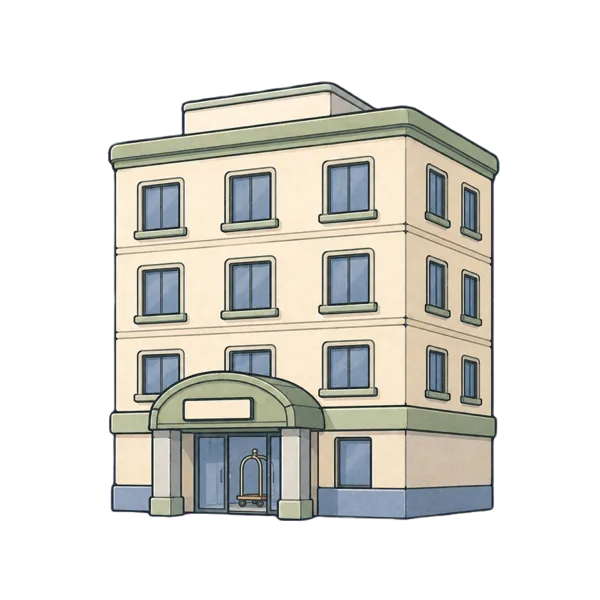 Hotel vocabulary illustration