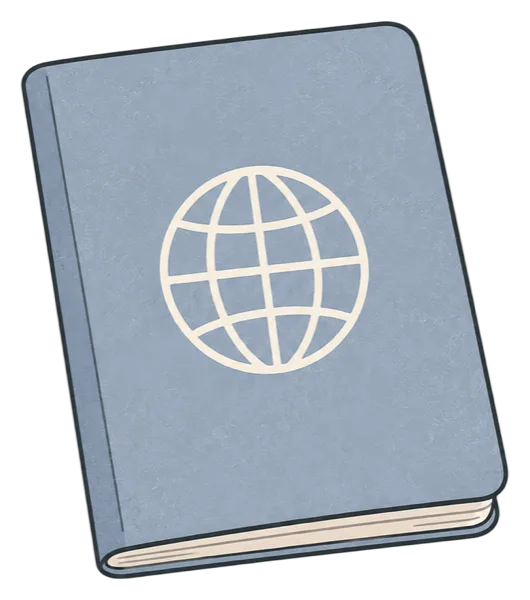 Passport vocabulary illustration