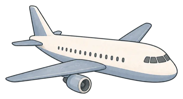 Aeroplane vocabulary illustration