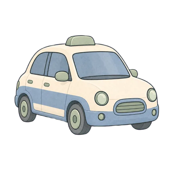 Taxi vocabulary illustration